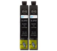 Cartouches d'encre noire compatibles Go Inks - Remplace Epson T2701 (27 Series) - 2x15ml - Pour imprimantes Epson WorkForce