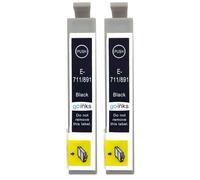 Cartouches d'encre noire compatibles Go Inks T0711 pour Epson Stylus (non-OEM), 15 ml, lot de 2