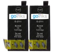 Cartouches d'encre noire Go Inks compatibles 2x60ml pour Epson T2711 (27XL) - imprimantes WorkForce