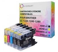 Cartouches d'encre OUISMART compatibles Brother LC-1240 LC-1220 - Noir - Haute qualité d'impression Multicolore G