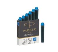 Parker Cartouches d'encre pour stylo plume QUINK courtes encre bleue pack de 6