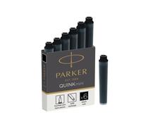 Parker Cartouches d'encre Quink Mini – Étui 6 courtes – Noir – Pour stylo plume Esprit