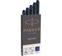 Parker cartouches d'encre pour stylo plume | longue | encre bleue QUINK | Lot de 5