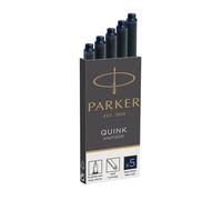 PARKER Etui de 5 cartouches longues QUINK encre bleue royale. En blister