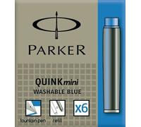 Parker cartouches d'encre pour stylo plume | courtes | encre bleue QUINK | lot de 6