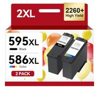 Cartouches d'encre PG-595XL / CL-586XL Multipack - Volume d'impression jusqu'à 2.260 Pages, Compatibles Canon 595 586, pour PIXMA TS7650i TS7640i TS7740i TS7750i TS4150i TS6550i TS7550i