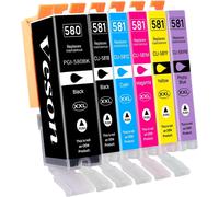Cartouches d'encre PGI-580 XXL CLI-581 XXL Compatibles pour Canon 580 581 Multipack pour Pixma TS8150 TS8151 TS8152 TS8250 TS8251 TS8252 TS8350 TS8350a TS8351 TS8351a TS8352 TS9150 TS9155 Paquet de 6
