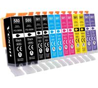 Cartouches D'Encre Pgi-580 Xxl Cli-581 Xxl Compatibles Pour Canon 580 581 Pb Pour Pixma Ts8150 Ts8151 Ts8152 Ts8250 Ts8251 Ts8252 Ts8350 Ts8350A Ts8351 Ts8351A Ts8352 Ts9150 Ts9155,Paquet De 12