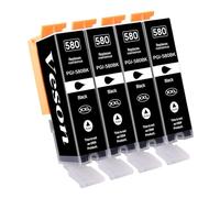 Cartouches d'encre PGI-580 XXL Compatible avec Canon 580XXL Noir Multipack pour Canon Pixma TR8550 TR8500 TS9551C TS9551 TS9550 TS8350 TS8251 TS8150 TR7550 TS6150 TS6350 TS6250 TS6151 TS705, 4 PGBK