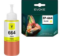Cartouches d'encre pour Epson 664 Jaune XL | 70 ml | 6400 pages | T6644 | Remplacement pour Ecotank ITS L3050 L3060 L3070 L382 L210 L386