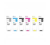 Cartouches d'encre Rechargeables HP727 727, 6 Couleurs, 300 ML, sans Puce, compatibles avec HP DesignJet T920, T930, T1500, T1530, T2500 et T2530 imprimantes