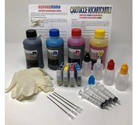 Cartouches d'encre rechargeables pour Epson Stylus Hotto, B42WD BX320FW BX525WD BX535WD SX525WD SX525WD + 1000 ml d'encre auto réset