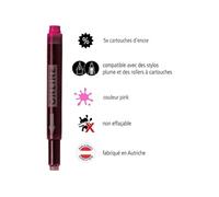 Cartouches d'encre - Rose - Encre non effaçable - Pour stylo plume et roller - 5 grandes cartouches