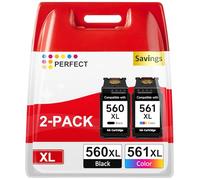 Cartouches d'impression PG-560XL CL-561XL Multipack pour Canon 560 561 560XL 561XL, pour imprimantes Canon Pixma TS5350 TS5351 TS5352 TS5353 TS7450 TS7451 TS5351i TS5350a TS7450i TS7451i (Lot de 2)