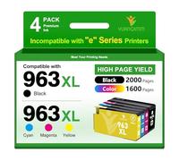 Cartouches d'imprimante 963 XL Compatible pour HP 963XL Multipack pour HP Officejet Pro 9010 Cartouches Compatible pour HP Officejet Pro 9010 9012 9013 9014 9015 9016 9018 9020 9022 9023 9025 Lot de 4