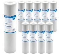Cartouches filtrantes à sédiments en polypropylène 10 pouces - Lot de 10, 5 microns, éliminent efficacement les particules de saleté, durée max. 6 mois