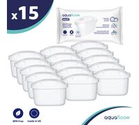 Cartouches filtrantes Aquaflow - 15 pièces | Cartouches filtrantes de remplacement pour Dafi Unimax Aquaphor A5 Brita Maxtra+ Philips AWP212/10