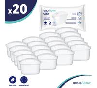 Cartouches filtrantes Aquaflow - 20 pièces | Cartouches filtrantes de remplacement pour Dafi Unimax Aquaphor A5 Brita Maxtra+ Philips AWP212/10