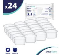 Cartouches filtrantes Aquaflow - 24 pièces | Cartouches filtrantes de remplacement pour Dafi Unimax Aquaphor A5 Brita Maxtra+ Philips AWP212/10