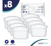 Cartouches filtrantes Aquaflow - 8 pièces | Cartouches filtrantes de remplacement pour Dafi Unimax Aquaphor A5 Brita Maxtra+ Philips AWP212/10