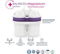 Cartouches Filtrantes Balanced Alkalized + Magnesium ¿ 3 Pièces Réduit Chlore, Calcaire, Métaux Lourds Eau Enrichie, Ph Augmenté Goût Neutre Compatible Carafes