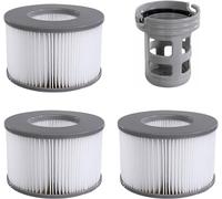 Cartouches Filtrantes pour Mspa,Filtres de Rechange pour Whirlpoal Piscine Gonflable,Filtres pour Baignoire (3 filtres + Porte-Filtre)