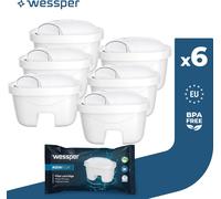 Cartouches filtrantes Wessper 6 pièces | Compatible Laica Bi-Flux, Brita Maxtra + | Filtre avec charbon actif et résine échangeuse d'ions,