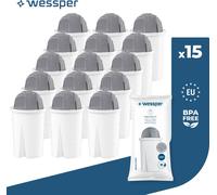 Cartouches filtrantes Wessper Classic pour eau dure | Remplacement pour Aquaphor Standard, Brita Classic, Dafi Classic Cartouche filtrante Pack 15