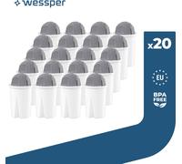 Cartouches filtrantes Wessper Classic pour eau dure | Remplacement pour Aquaphor Standard, Brita Classic, Dafi Classic Cartouche filtrante Pack 20