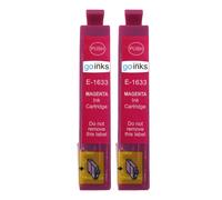 Cartouches Magenta Go Inks compatibles 2x15 ml pour Epson T1633 (16XL) - remplacement Epson Workforce