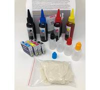 Cartouches rechargeables auto RéSET compatibles pour Epson Imprimante Express Home XP-342 Type 29 29XL + 400 ml couleurs + cartouches pratiques