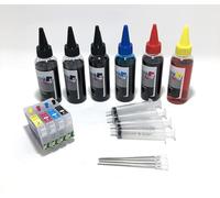 Cartouches rechargeables avec puce AUTORESET 600 ml encres pour Epson T1291-1294 Stylus Office BX305F BX320FW B42WD SX420W SX425W SX620FW BX305FW BX525WD BX625FWD BX925FWD BX635FWD + 50 feuilles photo