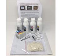 Cartouches rechargeables pleines de voiture + 1000 ml d'encre pour Epson Express Home XP-252 XP-255 XP-257 XP-352 XP-355 XP-452 XP-455 + 50 feuilles de papier photo 150 grammes