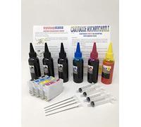 Cartouches rechargeables pour workForce wf2750dwf, wf2760dwf, wf-2750, wf-2760, multifonction Epson + recharge 600 ml encre + accessoires + Instructions en italien illustrées détaillées Cartouche Auto Reset pour être ricaricata piu 'fois Kit spécifique