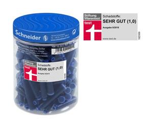 Cartouches schneider courtes internationales encre coloris bleu pot de 100 unit s