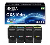 Cartouches Toner Compatibles pour Lexmark CX510de CX510dhe CX410e CX410de CX410dte CX310n CX310dn Imprimantes, Cartouches Toner Haute Capacité 80C2SK0 80C2SC0 80C2SM0 80C2SY0,4 Colors-1 Pack