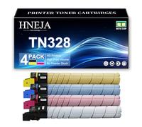 Cartouches Toner TN328 K/C/M/Y pour Konica Minolta Bizhub C250i C300i C360i C450i C550i Imprimantes, Remplacement Cartouche Toner Haute Capacité AAV8130 AAV8430 AAV8330 AAV8230,4 Colors-1 Pack