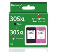 CARTOUCHINK, Entreprise française - 305XL - 2 Cartouches d'encre Compatibles pour HP 305 ou 305 XL - pour Cartouche HP Deskjet 2700 2720 4100 Envy 6010 6430 (Noir et Couleur)