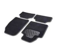 Cartrend 10605 Lot de 4 Tapis de Voiture universels en Textile Gris avec Coutures décoratives