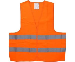 Cartrend 50129 Gilet de signalisation orange Taille L, DIN EN 20471 ,dans un sac à fermeture éclair pratique