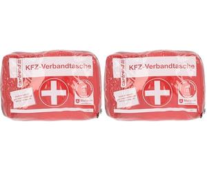 Cartrend 50211 Trousse de secours pour automobile Autriche, contenu conforme à la législation KFG 102 ABS 10 autrichienne, Blanc/Rouge (Lot de 2)