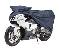Cartrend Bâche de protection pour motos, résistante aux fluctuations météorologiques, taille L, polyester bleu