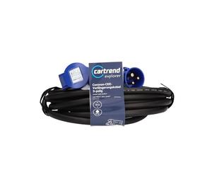 cartrend Explorer Rallonge CEE avec fiche CEE à 3 Broches avec Couvercle à charnière, pour Le Camping et l'extérieur, résistant à l'huile, aux UV et à l'ozone, IP44, 10 m, Noir