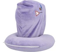 cartrend Hero Coussin de Nuque avec Rembourrage Confortable en Mousse à mémoire de Forme, Design coloré pour Enfants, Housse Amovible, avec Capuche, 1 pièce, Violet