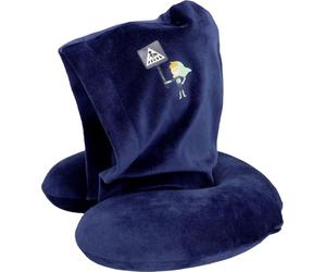 CARTREND Hero Coussin de Nuque avec Rembourrage Confortable en Mousse à mémoire de Forme, Design coloré pour Enfants, Housse Amovible, avec Capuche, 1 pièce, Bleu