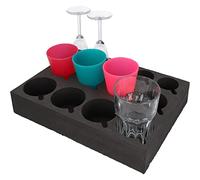 Cartrend Verre et Porte-Gobelet pour Caravane - 13 Supports, Protection Contre les Cassures et Cliquetis - Accessoires de Camping pour Caravane et Camping-Car