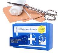 Cartrend 7700126 Trousse de secours classique avec les mesures d'urgence de premiers secours selon Malteser, DIN 13164, bleue, Bleu