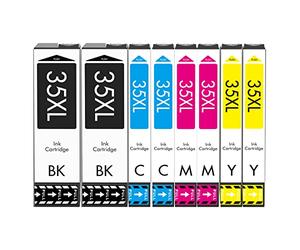 Cartridgeify 35XL Cartouche Compatible avec Epson 35 XL Multipack (Noir/Cyan/Magenta/Jaune, 8er-Pack), pour Workforce Pro WF-4725DWF, WF-4720DWF, WF-4730DTWF, WF-4740DTW