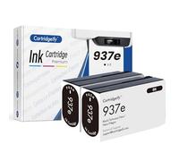 Cartridgeify 937e Lot de 2 Cartouches Noires compatibles Con HP 937e OfficeJet Pro 9120/9120e/9122e/9125e/9126/9128/9129e/9130e/9132e Officejet Pro 9110b/9120b/9130e. B/9133 /9720e/9730e