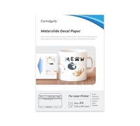 Cartridgeify Waterslide Lot de 8 films transparents de transfert pour imprimantes laser, tatouages de bougies, céramiques, verre et tasses